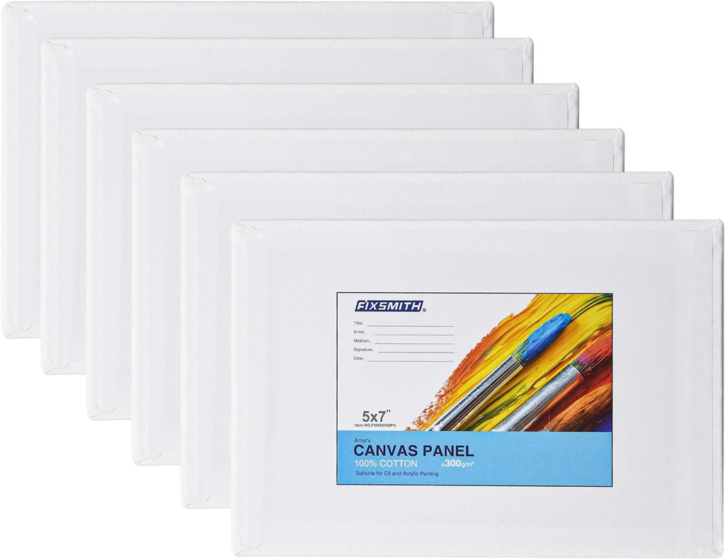 FIXSMITH-Painting-Canvas-Panels  5x7 Inch Canvas Board 6 Pack Canvase